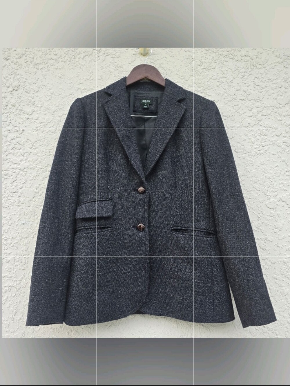 J.Crew Gray Herringbone Wool Blend Blazer Jacket Size 6